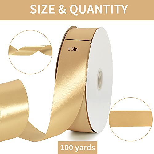 100 Yard Gold Satin Ribbon 1