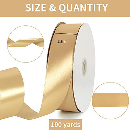 100 Yard Gold Satin Ribbon 1