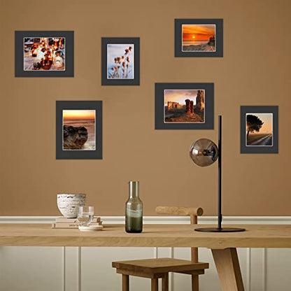 10 Pack 5x7 Black Picture Mats