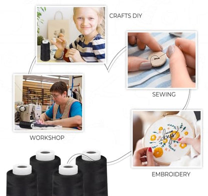 Serger Thread 4 Cones 3000 Yards Each Spool (4 Count)