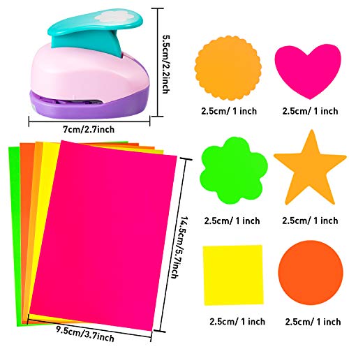 Hole Punches 6 Shapes with Cardstock for Kids