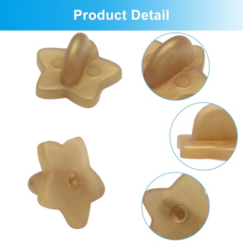 100 Pack Gold Star Shape Rubber Pin Backs (100 Count)