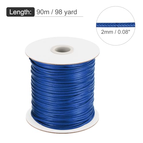 Waxed Polyester Cord 2mm 98 Yard Dark Blue