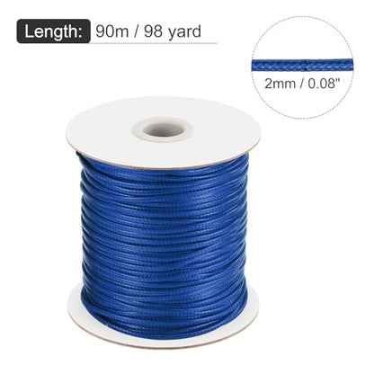 Waxed Polyester Cord 2mm 98 Yard Dark Blue