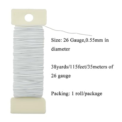 26Gauge White Metal Floral Wire