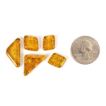 Burnt Orange Glitter Mosaic Tile Pieces