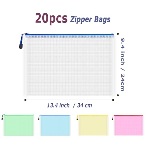 20pcs Mesh Zipper Pouch Bags (20 Count)