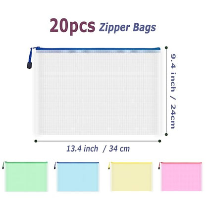 20pcs Mesh Zipper Pouch Bags (20 Count)