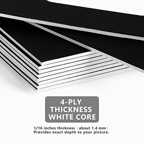 10 Pack Pre Cut 11 x 14 Black Picture Mats for 8x10 Photos