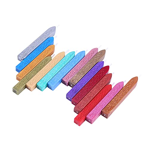 15Pcs Sealing Wax Sticks with Wicks for Wax Seal Stamp (15 Count)