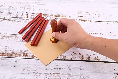 15Pcs Metallic Red Glue Gun Sealing Wax Sticks for Wax Seal Stamp (15 Count)