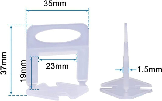 Tile Leveling System Clips 1/16" Tile Leveler Clips 1.5mm 2000 Pcs DIY Tile Leveler Spacers for Professional Ceramic Tile and Stone Installation
