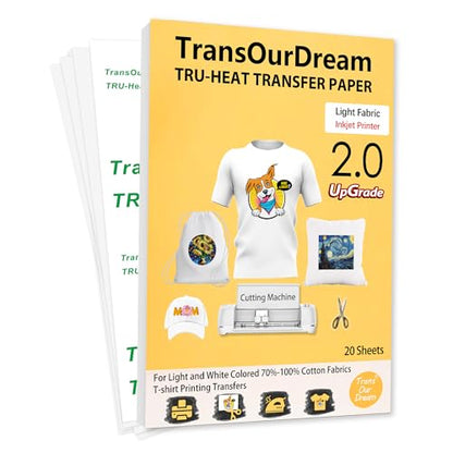 Upgraded Iron on Heat Transfer Paper for T Shirts (20 Count)