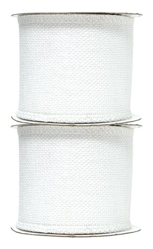 3 Inch Wide White Burlap Ribbon for Crafts (60 Foot)