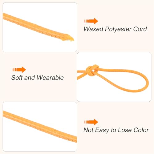 Waxed Cord 1mm Waxed Polyester Cord 175 Yard Wax String for Bracelet Making
