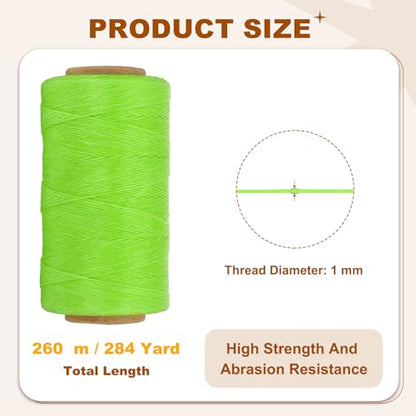 284 Yard Flat Waxed Thread 150D 1mm Leather Sewing Cord for Repairing Shoes Bags Wallets Jewelry Making DIY Leather Craft
