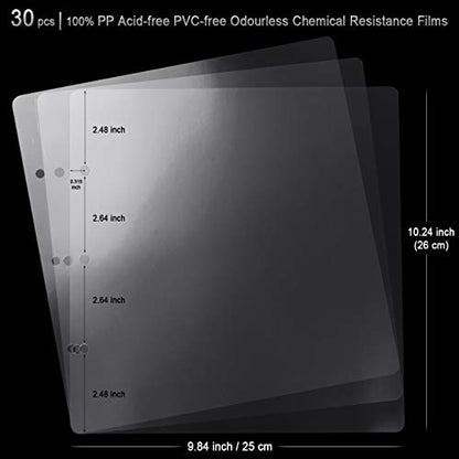 30 Sheets 9.84 x 10.24" Clear Insert Page Protectors Film (30 Count)