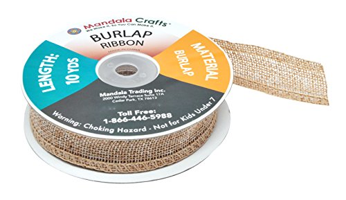 1 Inch Wide Natural Burlap Ribbon for Crafts (60 Foot)