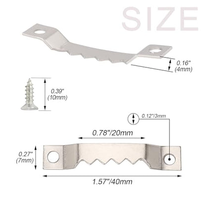 Small Sawtooth Picture Hangers 50 Pack Steel Sawtooth Hangers with Screws for Hanging Canvas Photos Frame Clock Paintings Artwork (50 Count)