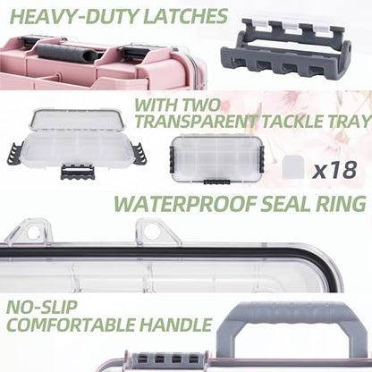 Universal Fishing Tackle Box with Two Small Tackle Tray
