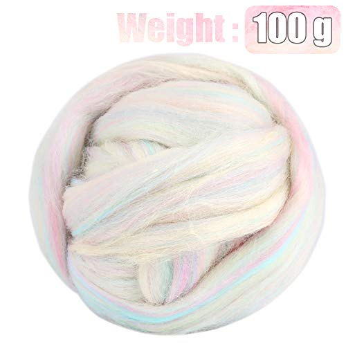 3.53oz Needle Felting Wool Roving for Needle Felting Mixcolor Felting Wool (3.53 Ounce)