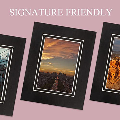 10 Pack Acid Free Black Picture Frame Mats