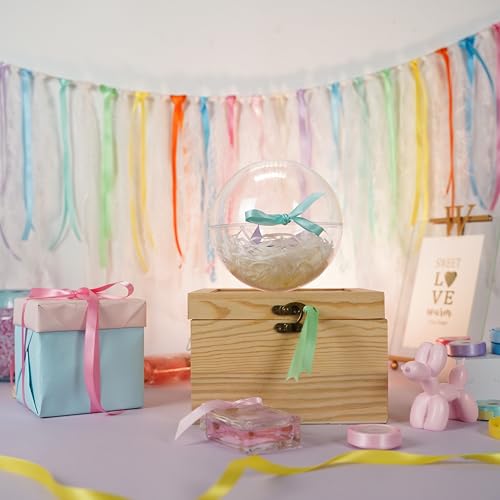 Pastel Rainbow Ribbon Assortment Satin Rainbow Colored Ribbon 3 (150 Foot)