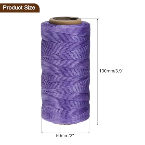 150D 0.8mm Flat Waxed Thread 284 Yards Polyester Leather Sewing Waxed String Hand Stitching Waxed Cord for Leather Stitching Sewing Bookbinding DIY Craft Light Purple