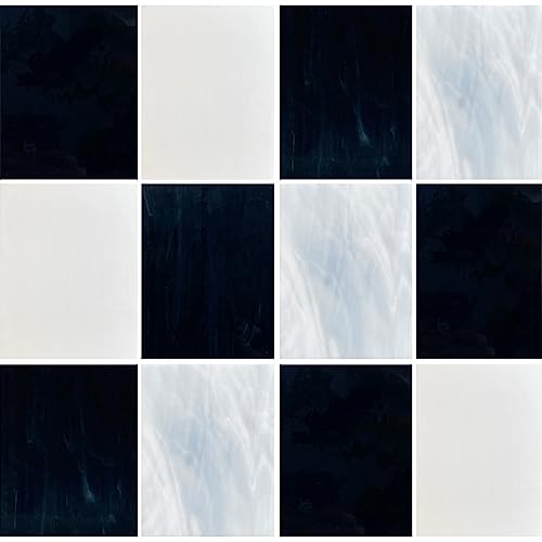 12 Sheets White Black Stained Glass Variety Pack