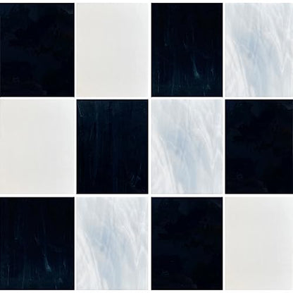 12 Sheets White Black Stained Glass Variety Pack