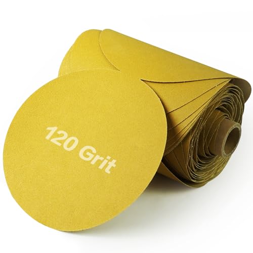 PSA Sanding Discs 6 Inch Adhesive Backed Sandpaper 100 Pack 120 Grit Self Adhesive Sanding Discs for DA Sander Self Stick for Wood (100 Count)