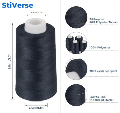 3000 Yards Navy Blue Sewing Thread (36000 Foot)