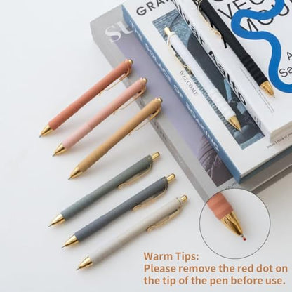 Ballpoint Pens Black Medium Point 1mm with Super Soft Grip Ball Point Pen for Men Women Retractable (12 Count)
