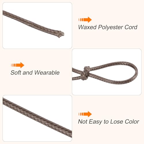 Waxed Cord 2.5mm Waxed Polyester Cord 87 Yard Wax String for Bracelet Making