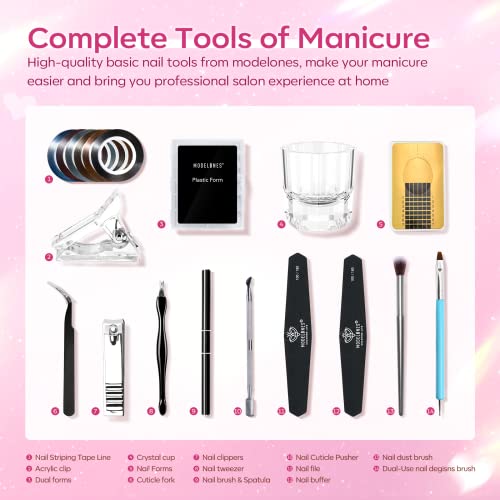 Poly Nail Gel Kit 8 Colors Rosy Pink with 48W UV