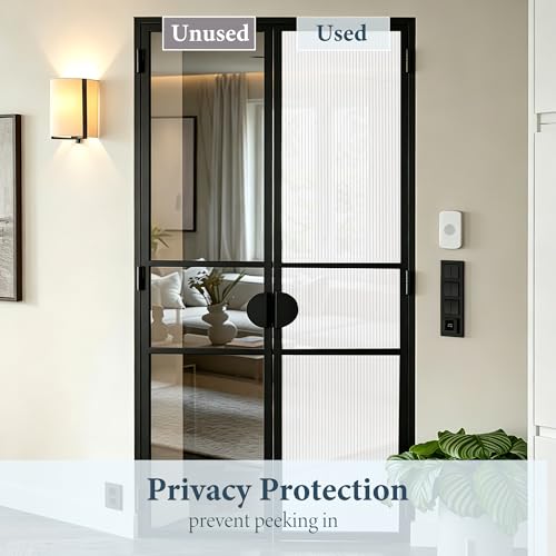 Reeded Glass Privacy Film Frosted Window Cling Window Privacy Film 3D Decor UV Blocking Heat Control Static Cling Vinyl