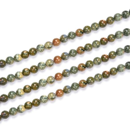 180pcs Adabele Natural Green Rhyolite Rainforest Jasper Gemstone 4mm (186 Count)