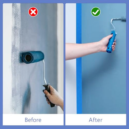 3 Rolls Painters Tape 2 Inch Wide Blue Painters Tape for Wall Painting (3 Count)