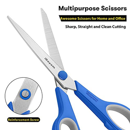 8.5" Household Scissors All Purpose 3 Pack (3 Count)