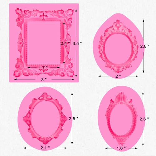 Baroque Frame Silicone Fondant Mold (4 Count)