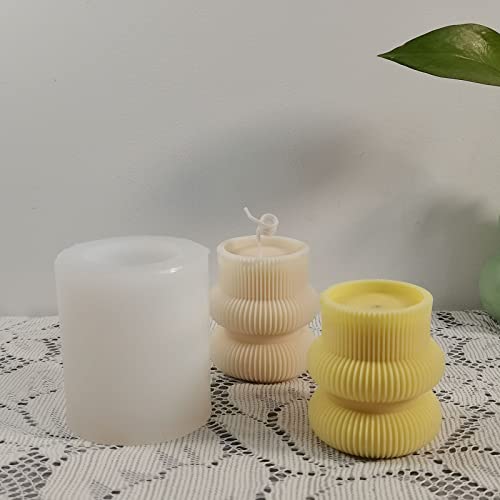 Barrel Striped Candle Silicone Mold Geometric Pillar Candle Soap Mold Fondant Chocolate Cake Baking Mould Plaster Clay Resin Epoxy Mold