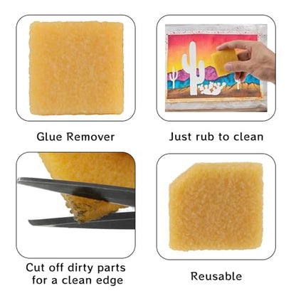 2 Pcs Glue and Residue Eraser Rubber Cement Cleaner for Removing Adhesive and Residues from Paper Plastic and More