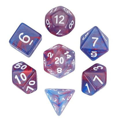 7 Die DND Dice Set Polyhedral Dice Set with a Leather Dice Bag (7 Count)