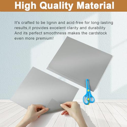 100 Sheets Silver Shimmer Cardstock 8.5 x 11 Crafts Paper 75lb (100 Count)