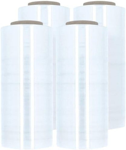 PSBM Stretch Wrap, 4 Pack, 16 Inch x 1500 Feet, 47 Gauge, Clear Plastic Cling, Cast Hand Stretch Film Rolls for Packaging Moving Packing Pallets