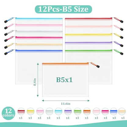 12pcs Mesh Zipper Pouch Bags (9 Count)