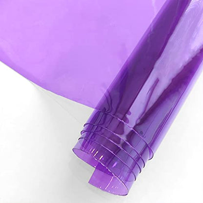HYANG Purple Transparent PVC Super Clear Holographic Vinyl Faux Leather Sheets 1 Roll 12" x 47"