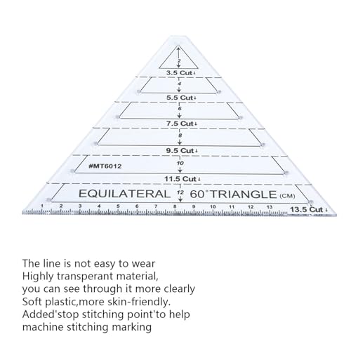 60 Degree Triangle Ruler for Quilting Grids Quilting Rulers
