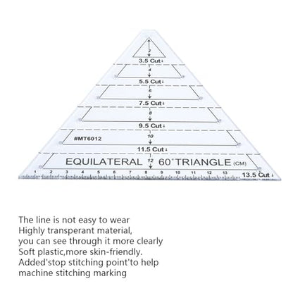 60 Degree Triangle Ruler for Quilting Grids Quilting Rulers
