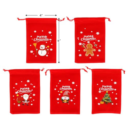 Small Christmas Drawstring Gift Bags (12.2753 Ounce)